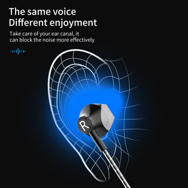 Øretelefoner Kablede in-ear-hovedtelefoner med sammenfiltringsfri ledning, Noise Iso