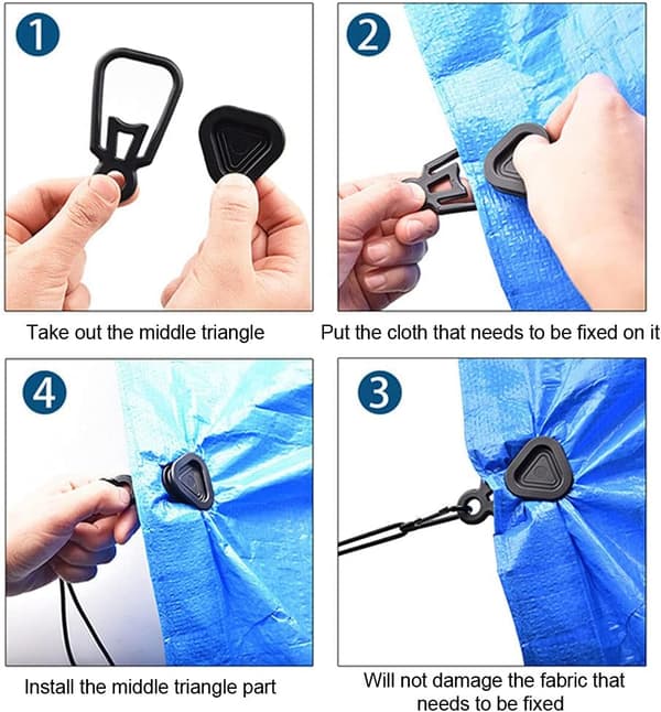10-pack tältklämmor - Hög hållfasthet och hållbarhet - Perfekt för camping