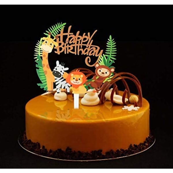 Akryl Dyr Cupcake Topper - Søde Jungle Dyr Kagepynt