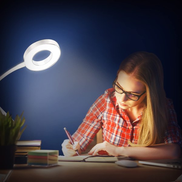 Klemme skrivebordslampe 48 LED-klips på leselys justerbar lysstyrke