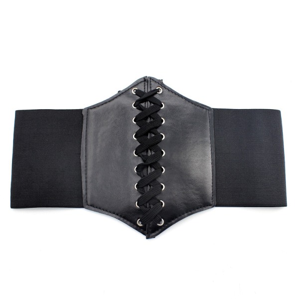 Korsettbelte for kvinner Skinnkorsett snøring Elastisk linning Ret