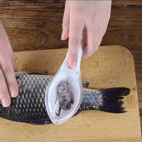 Fiskfjällsskrapa, grön 3 delar aluminiumlegering plastmaterial