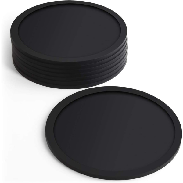 BPA-frie silikonunderlegg, sett med 8 dalbrikker - runde, for halvliter