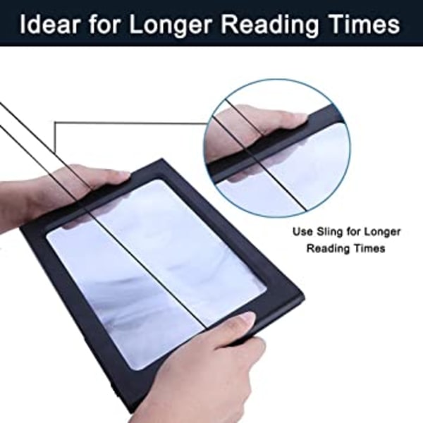 Förstoringsglas Hands-Free Stor Rektangulär Full-Page Magnifie