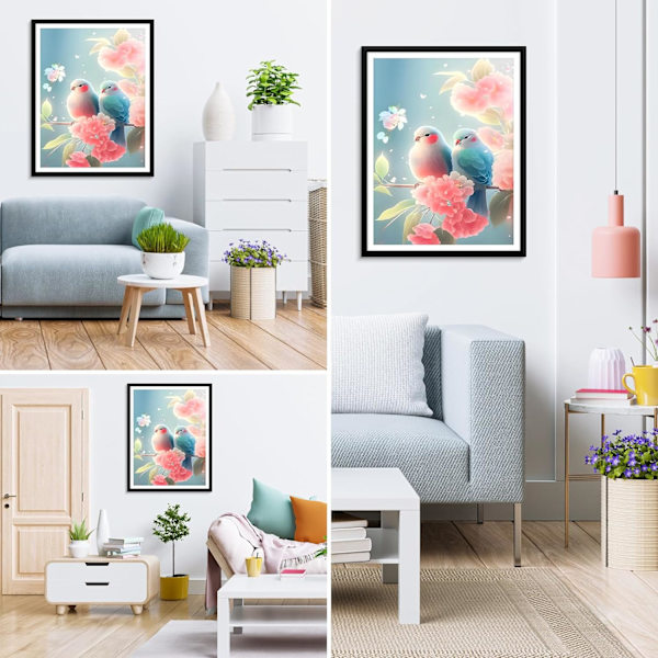 Kaksi rakastavaista DIY timanttimaalaus 30x40cm setit aikuisille, 5D timanttimaalaussetit, täysi pora fantasia timanttimaalaussetit timanttijalokivitaide kodin seinäkoristeluun
