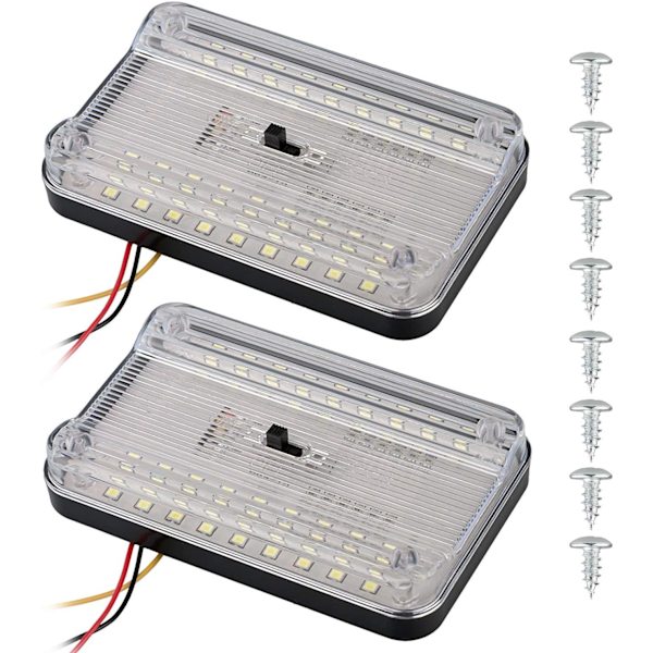 2-pack DC 12V 36 LED bil lastbil fordon automatisk kupol tak tak