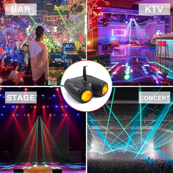 Led-kaksoispää diskopisteväri DJ-juhlan valoprojekti