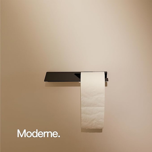 Hamburg Design WC-paperiteline ilman porausta I Itsekiinnittyvä seinään asennettava kylpyhuoneen WC-paperiteline I WC-rulla