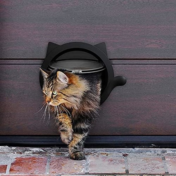 For Cat, Cat Door Small Round Cat Door Lockable Safety Dog Door W