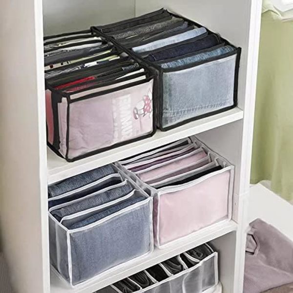 Jeans skuffe arrangør, vaskbar foldbar tøj skuffe skillevæg