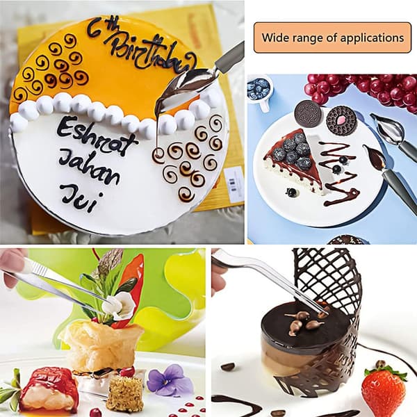 8 kpl Chef Art -kynää ruostumatonta terästä, Culinary Drawing Tool Set