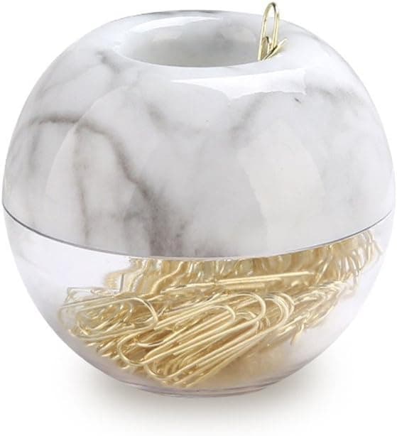 Guld Gemklämmor i Elegant Magnetisk Marmor Vit Klämmhållare, 2