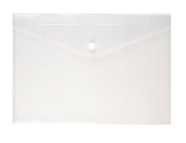 4 x Transparent A4 PP dokumentmappe med borrelås perforert kant