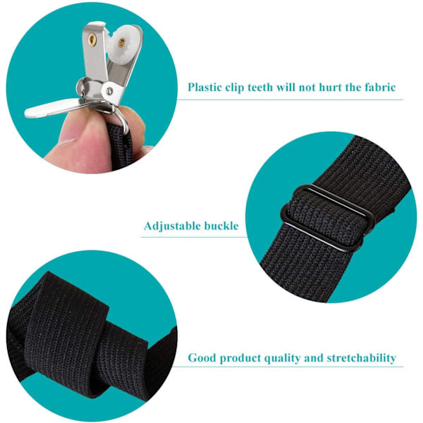 Elastisk lakansspännare, justerbar fästrem