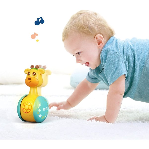 Babyleker - Giraffe med musikk og LED-lys, baby kryper til