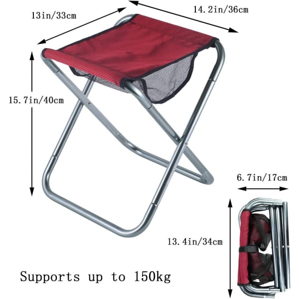 Bærbar lille foldestol, udendørs camping mini foldestol