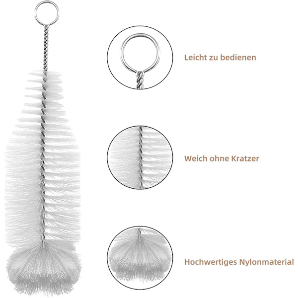 Flaskborste, avancerad rengöringsborste för glasflaskor, termos