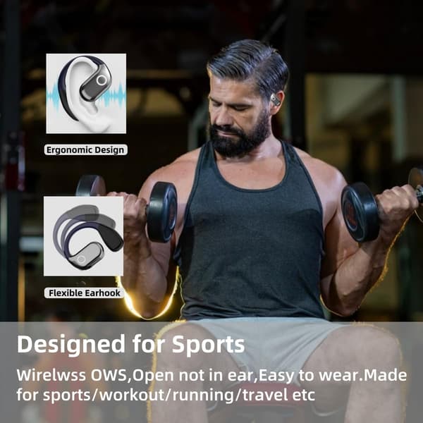 OWS M82 åpen ørepropp trådløst headset bluetooth 5.3 black