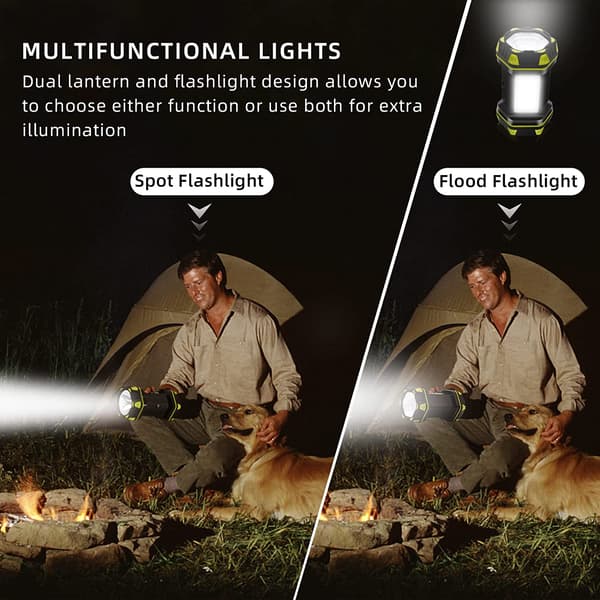 Kraftig genopladelig LED-campinglampe med 8 tilstande