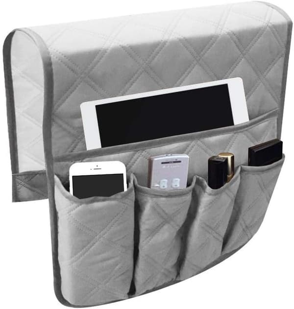 Soffa Armstöd Organizer (Grå), 5 Fack, Halkfri, Lämplig för