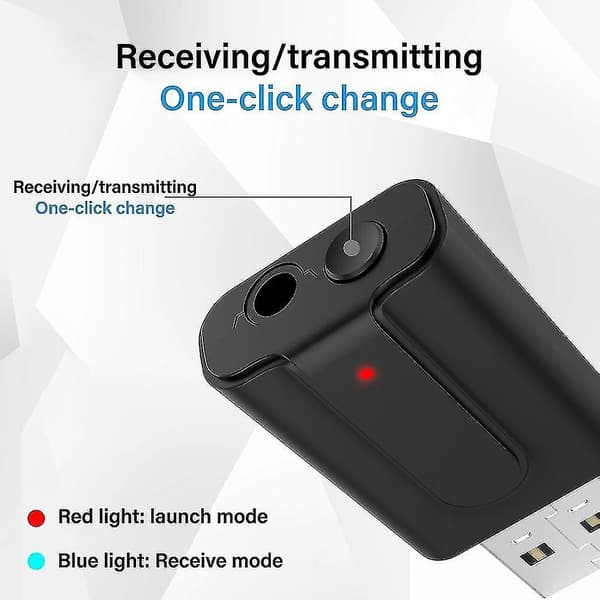 2 i 1 Bluetooth-kompatibel 5.0 USB-mottaker Sender Ada