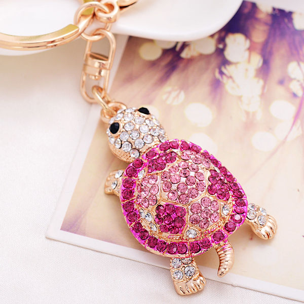 Skildpadde Rhinestone Nøglering, Glitrende Krystal Legering Nøglering