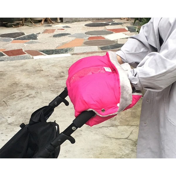 Barnvagn Hand Muff, (Rosa) Vinter Anti-Freeze Handskar för Baby Stro