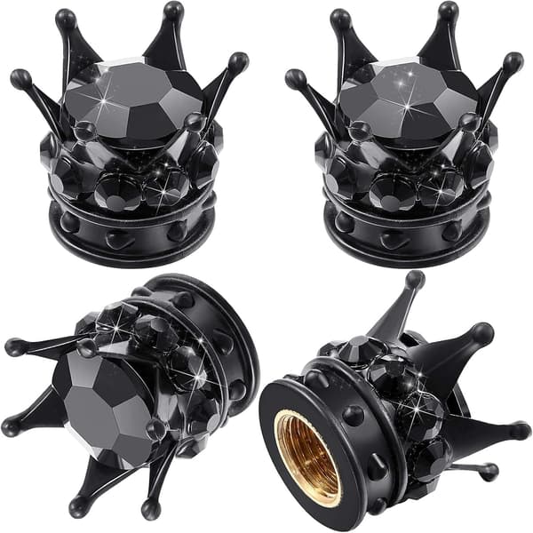 4 Krone Ventilkapper Universal Bling Ventilkappe Krystal Ventilkappe R