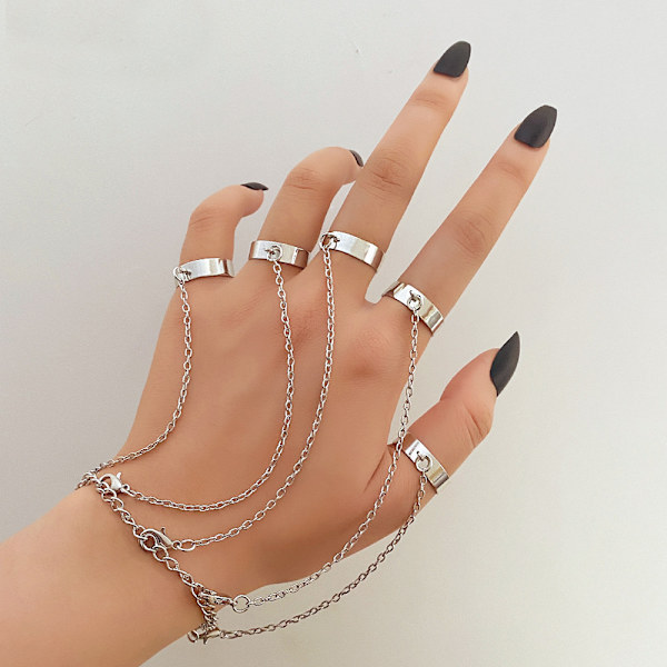 Punk-stil kæde combi ring fri afmontering åbning justerbar r