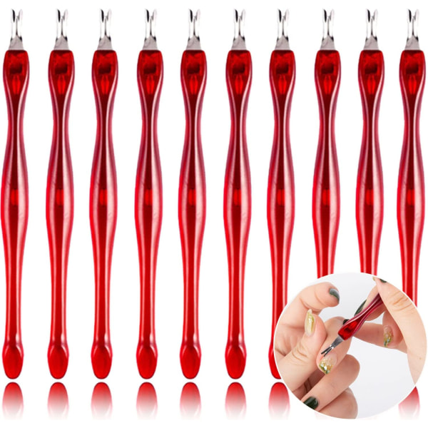 Röd - Nagelbandsgaffel, 10st Nagelbandsskärare med rost