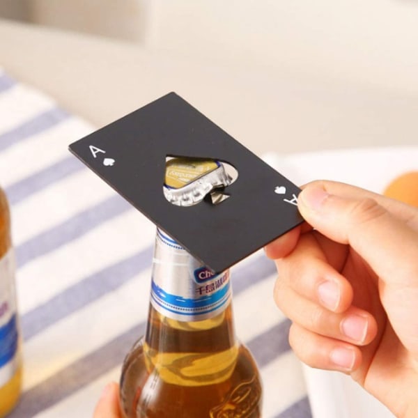 Rustfrit stål kreditkort poker oplukker til mænds gave spade