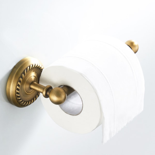 Toalettpapirholder uten lokk Antik messing baderom toalettpapirholder veggmontert, børstet bronse