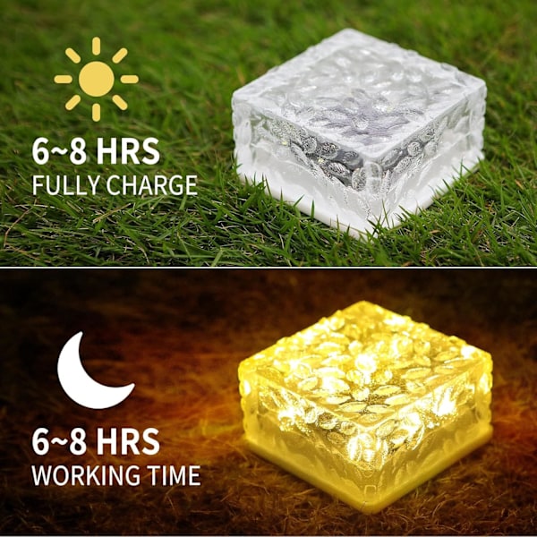 4-pakkauksen aurinkokivimuodot, 10*10*5cm ulkoaurinkovalot, jääkuutiovalot (lämmin valkoinen)