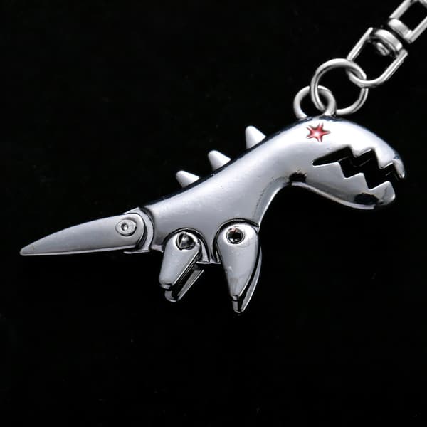 Sølv dinosaur nøglering 4,5 cm nøglering