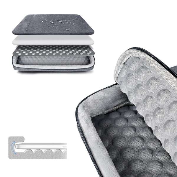 Lys grå 17,4 tommers beskyttelsesveske til bærbar PC, håndveske Koffert C