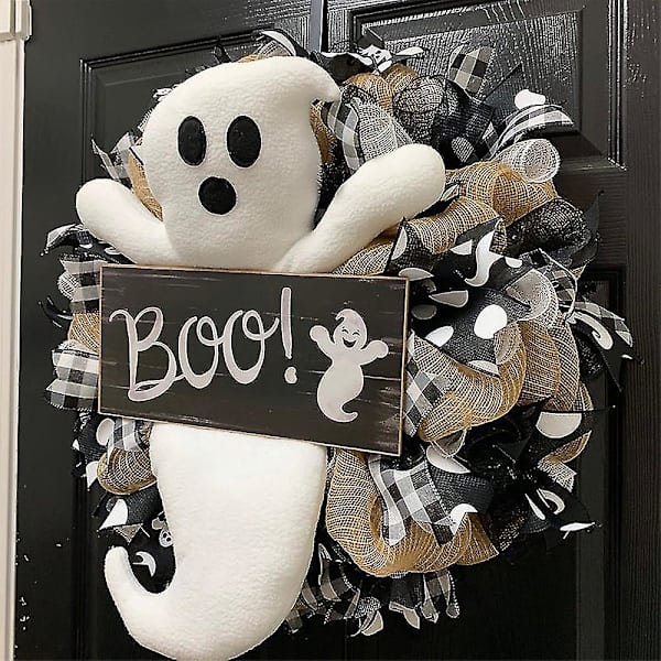 Spøgelsesvægophæng Krans Dørguirlande Halloween Fest Have Deko