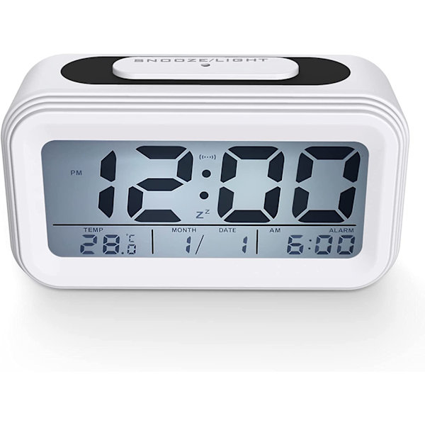 Digital väckarklocka, morgonväckarklocka, tyst batteridriven