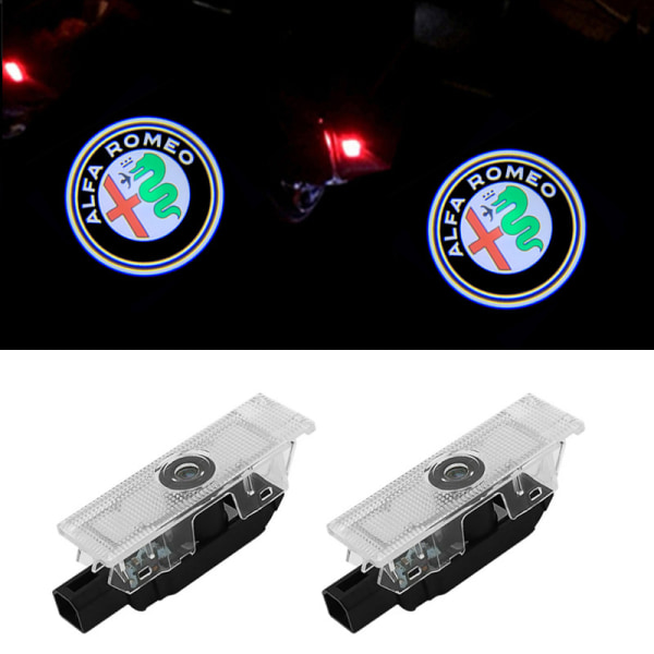 2 pcs Car Door Lights,Alfa Car Door Led Projector Lamp,Car Door