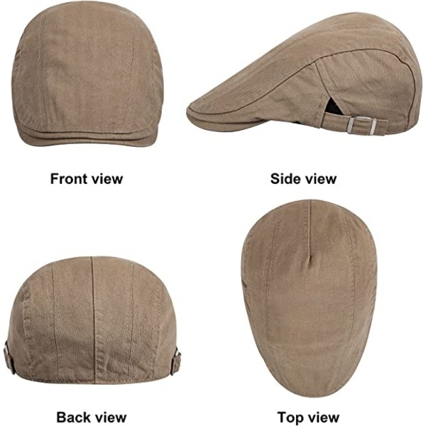 2 Pack Newsboy grå/khaki hatter for menn Flathette bomull justerbar 7dc8 |  Fyndiq