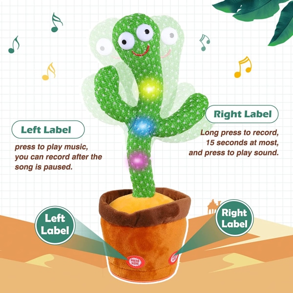 Tanssiva kaktus pehmolelu, laulava kaktus, toistuva puhuminen ca