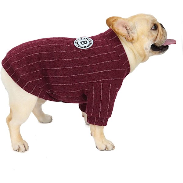 Lemmikkien vaatteet Puuvilla raidalliset Bulldog Baseball Paita, Sopii fo
