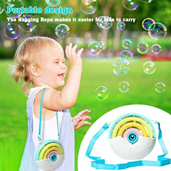 Automatisk bubbelmaskin, vit bubbelblåsare leksak för barn 3 4 5