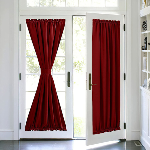 Fransk dørgardin - Bordeaux panelstang lomme blackout vindue