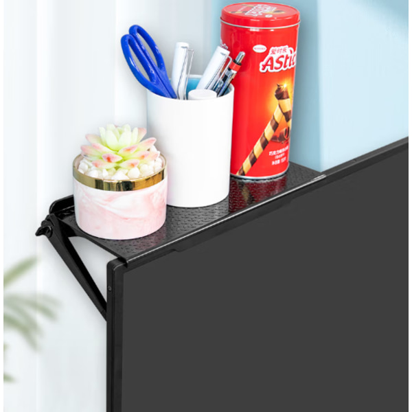 Musta Etagere Dekooderin TV-monitorin Ylähyllylle TV-näytön Telinelle S