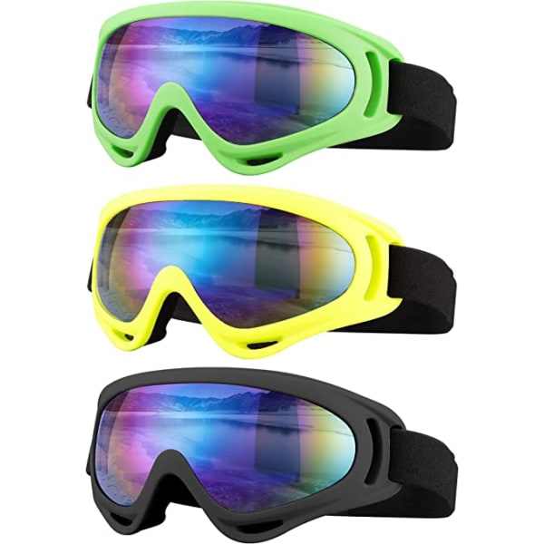 Skidglasögon, Motorcykelglasögon, 3-pack snowboardsnöglasögon f