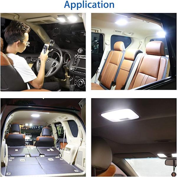 2-pack DC 12V 36 LED bil lastbil fordon automatisk kupol tak tak