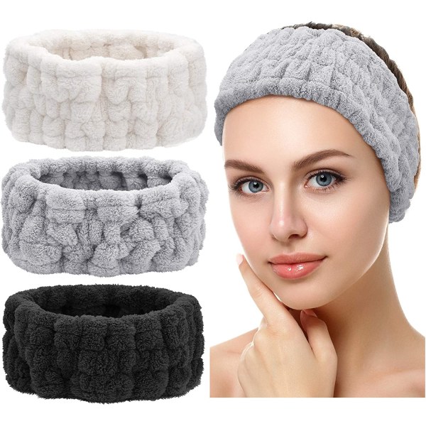 3 Face Wash Headbands for Makeup and Yoga Sports Shower Spa Faci