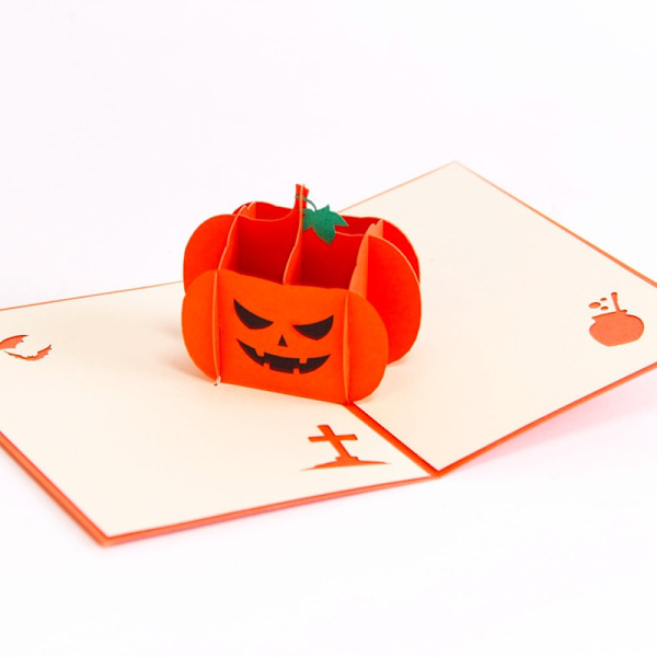 5 stk. Halloween Pop-up-kort Vred Pumpkin Kreativ Håndlavet Pape