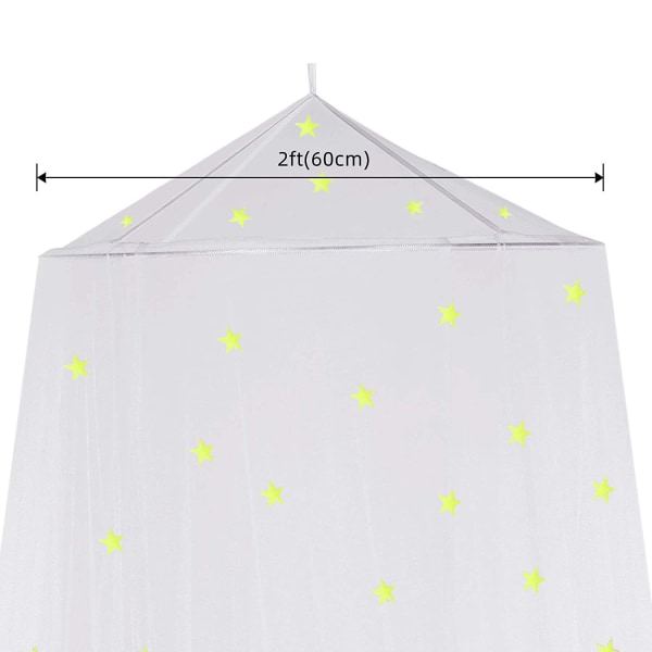 Myggenet med lysende stjerner (1,5-1,8 meter seng kan åbnes