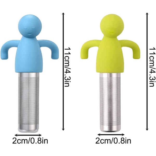 (Blå, Grön) 2-pack Teinfuser, Hängande Tesil, Stål Te